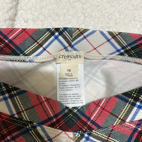 Crewcuts Girls Ivory and Red Plaid Everyday Leggings Sizes 12 - Picture 4 of 4